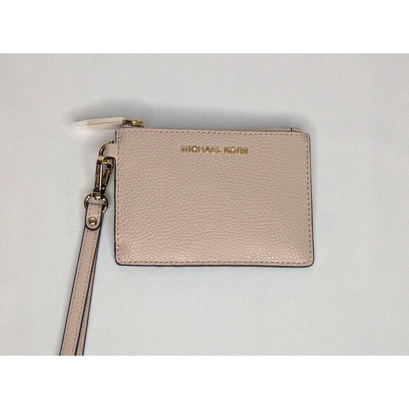 Michael Kors Jet Set Travel Small Leather Coin Pouch Card Case - Soft Pink - Picture 8 of 8